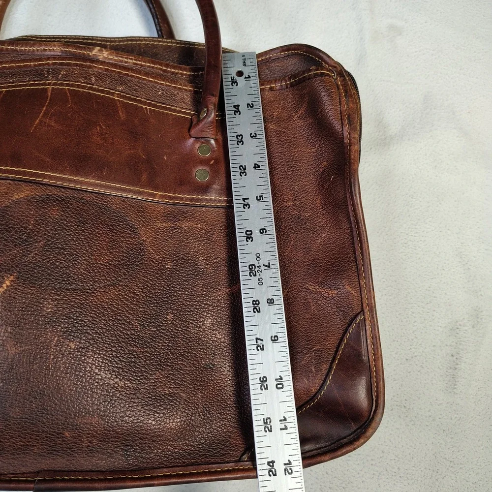Vintage ORVIS Bullhide Leather Briefcase Brown Patina Gokey Heritage Bag USA